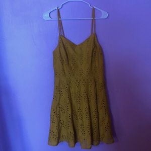 Cutout yellow mini dress